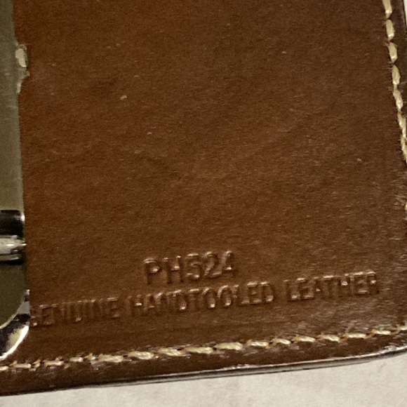 Numbered genuine hand tooled leather phone case with hair - Picture 3 of 11